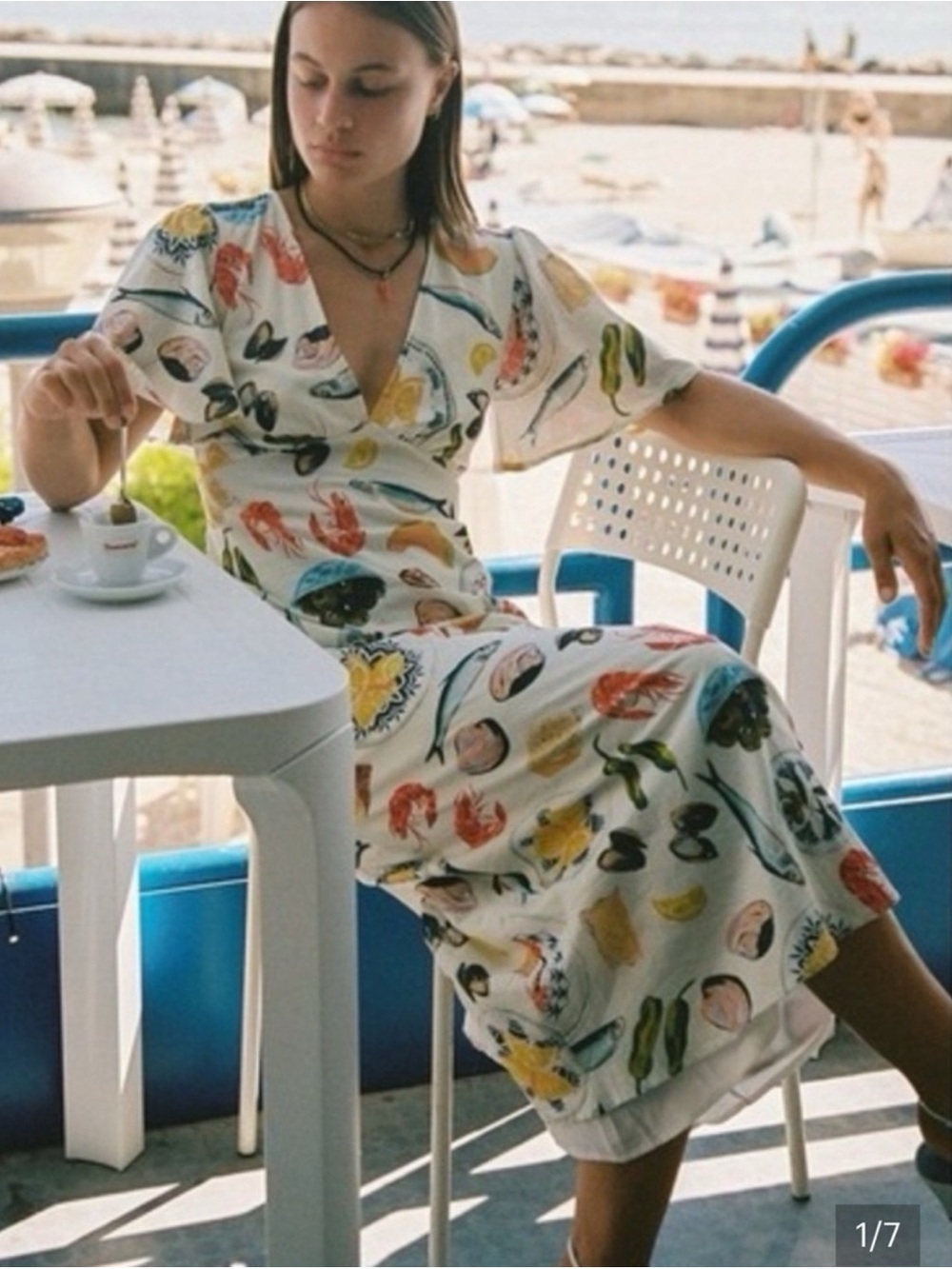 Lisa Says Gah Grace Midi Dress Ivory Tapas XS - Picture 4 of 16
